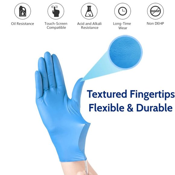 XL 1000 Nitrile Gloves - Medical Grade - 10 boxes of 100 Blue Exam hand NEW - Picture 7 of 9